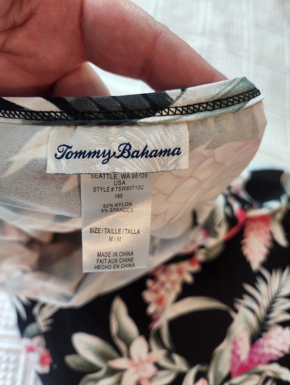Tommy Bahama Black One-Shoulder Tropical Floral Dress - Picture 8 of 9